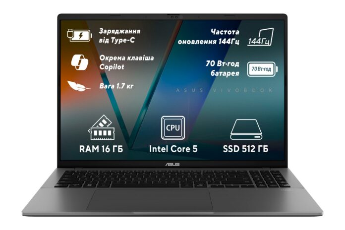 Ноутбук ASUS Vivobook S16 S3607VA серого цвета